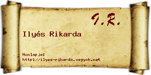 Ilyés Rikarda névjegykártya